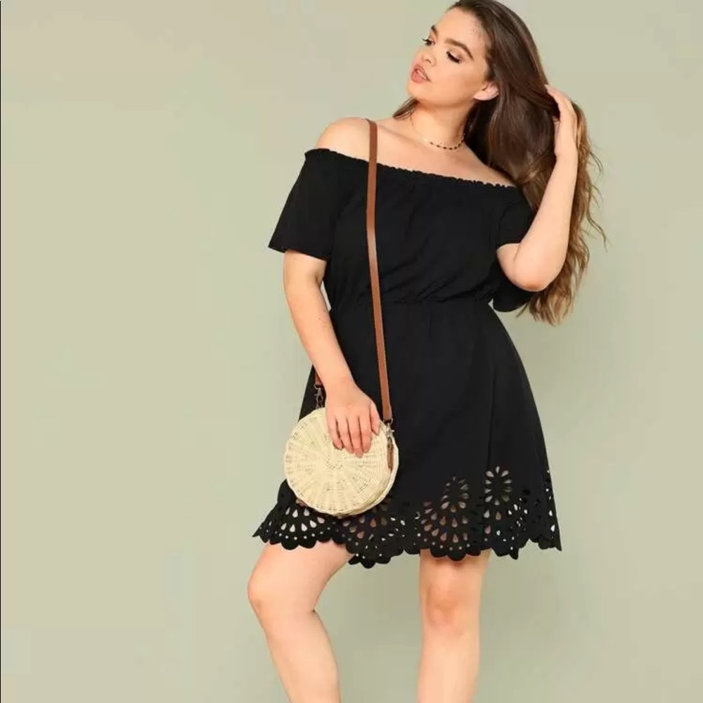 Shein Black Sculpted Dress